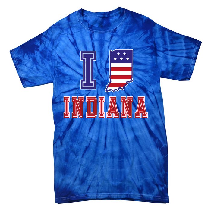 Indiana Usa Patriotic Usa Flag I Love Indiana Gift Tie-Dye T-Shirt