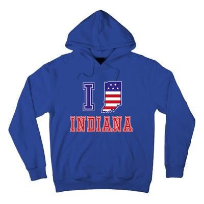 Indiana Usa Patriotic Usa Flag I Love Indiana Gift Tall Hoodie