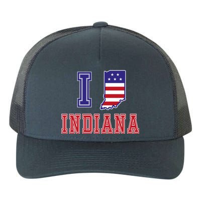 Indiana Usa Patriotic Usa Flag I Love Indiana Gift Yupoong Adult 5-Panel Trucker Hat