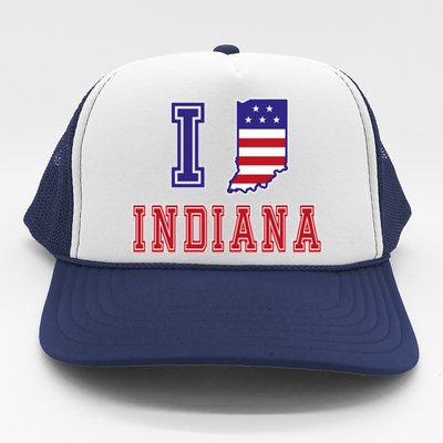 Indiana Usa Patriotic Usa Flag I Love Indiana Gift Trucker Hat