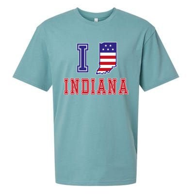 Indiana Usa Patriotic Usa Flag I Love Indiana Gift Sueded Cloud Jersey T-Shirt