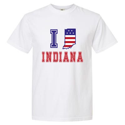 Indiana Usa Patriotic Usa Flag I Love Indiana Gift Garment-Dyed Heavyweight T-Shirt