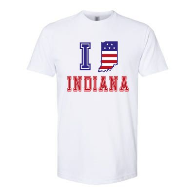 Indiana Usa Patriotic Usa Flag I Love Indiana Gift Softstyle CVC T-Shirt