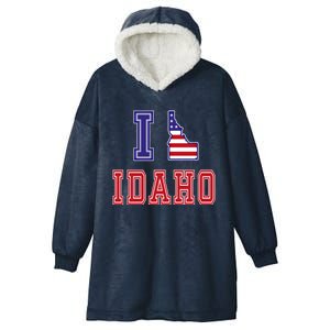 Idaho Usa Patriotic Usa Flag I Love Idaho Gift Hooded Wearable Blanket