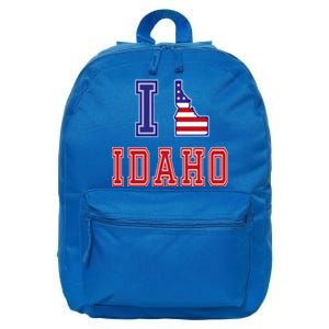 Idaho Usa Patriotic Usa Flag I Love Idaho Meaningful Gift 16 in Basic Backpack