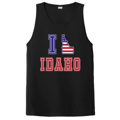 Idaho Usa Patriotic Usa Flag I Love Idaho Gift PosiCharge Competitor Tank