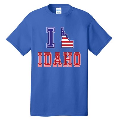 Idaho Usa Patriotic Usa Flag I Love Idaho Gift Tall T-Shirt