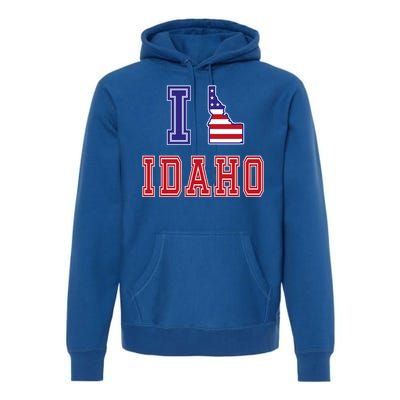 Idaho Usa Patriotic Usa Flag I Love Idaho Gift Premium Hoodie