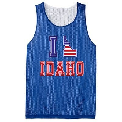 Idaho Usa Patriotic Usa Flag I Love Idaho Gift Mesh Reversible Basketball Jersey Tank