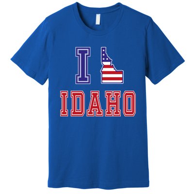 Idaho Usa Patriotic Usa Flag I Love Idaho Gift Premium T-Shirt