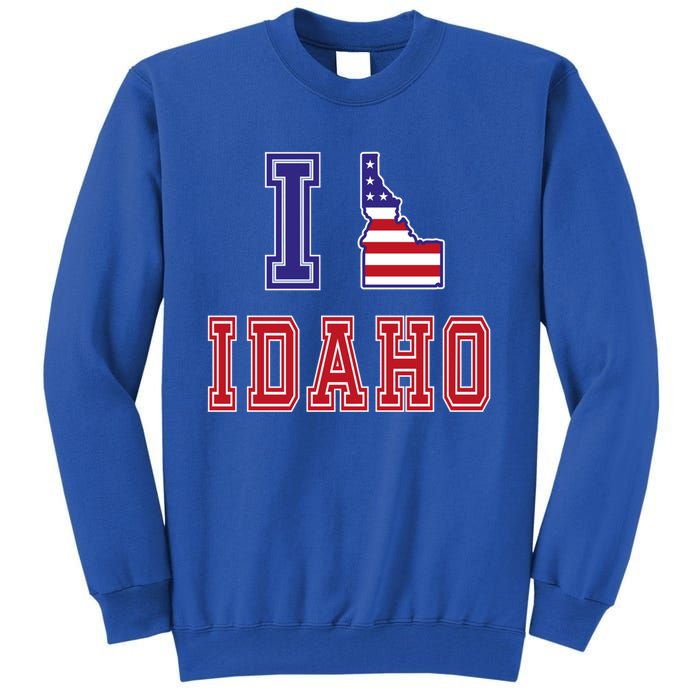 Idaho Usa Patriotic Usa Flag I Love Idaho Gift Tall Sweatshirt