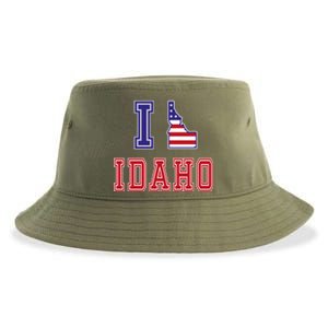 Idaho Usa Patriotic Usa Flag I Love Idaho Gift Sustainable Bucket Hat