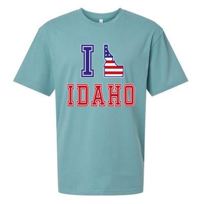 Idaho Usa Patriotic Usa Flag I Love Idaho Gift Sueded Cloud Jersey T-Shirt