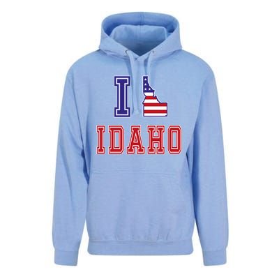 Idaho Usa Patriotic Usa Flag I Love Idaho Gift Unisex Surf Hoodie