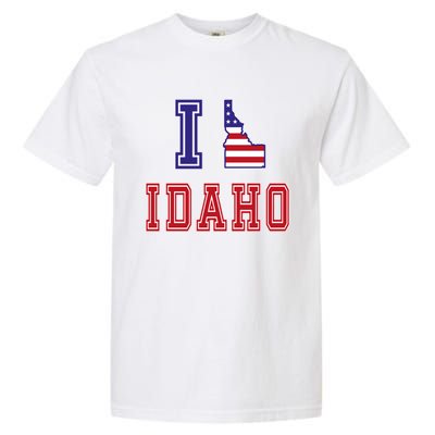 Idaho Usa Patriotic Usa Flag I Love Idaho Gift Garment-Dyed Heavyweight T-Shirt