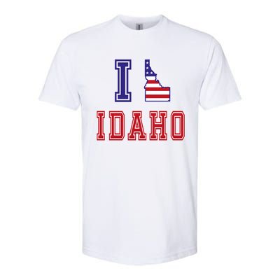 Idaho Usa Patriotic Usa Flag I Love Idaho Gift Softstyle CVC T-Shirt