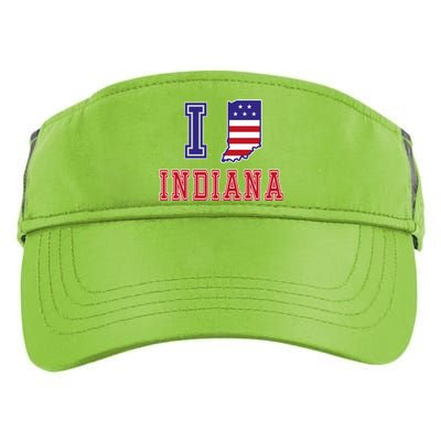 Indiana Usa Patriotic Usa Flag I Love Indiana Gift Adult Drive Performance Visor