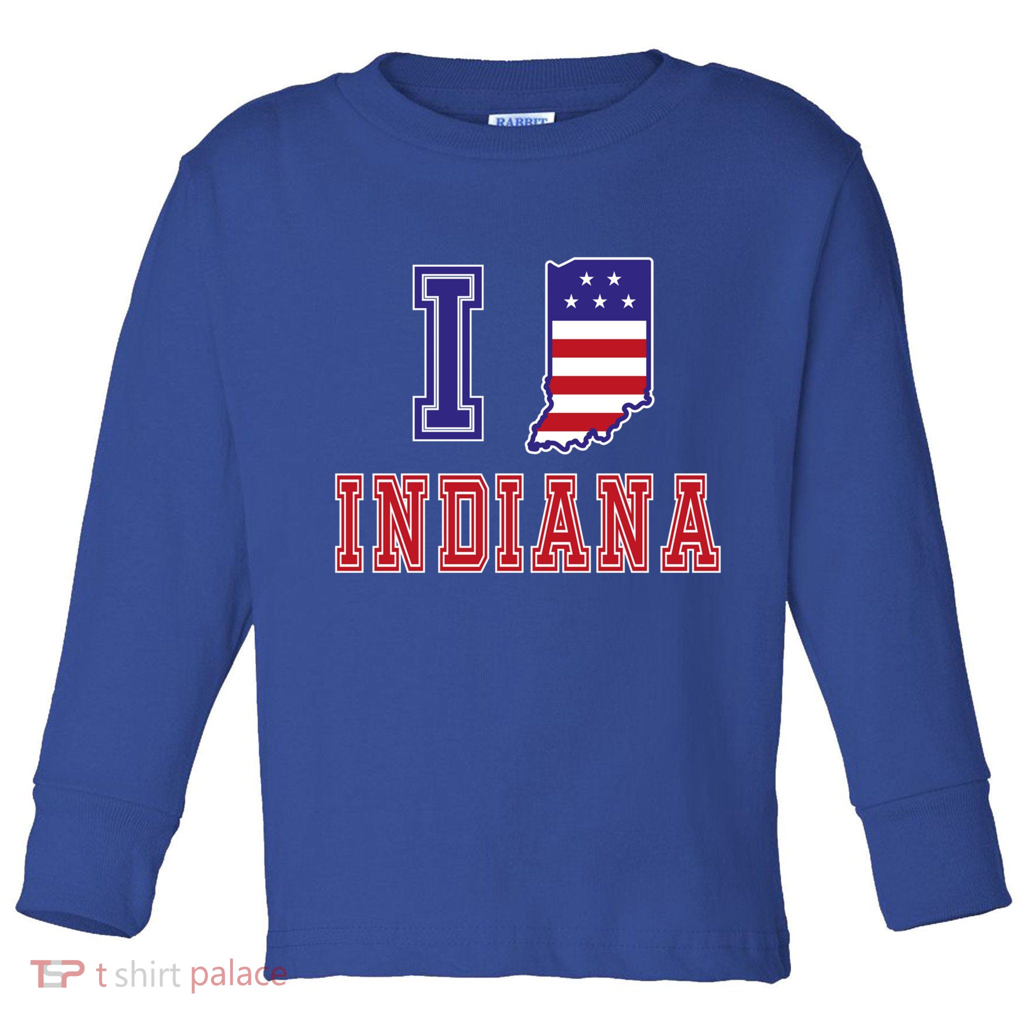 Indiana Usa Patriotic Usa Flag I Love Indiana Gift Toddler Long Sleeve Shirt