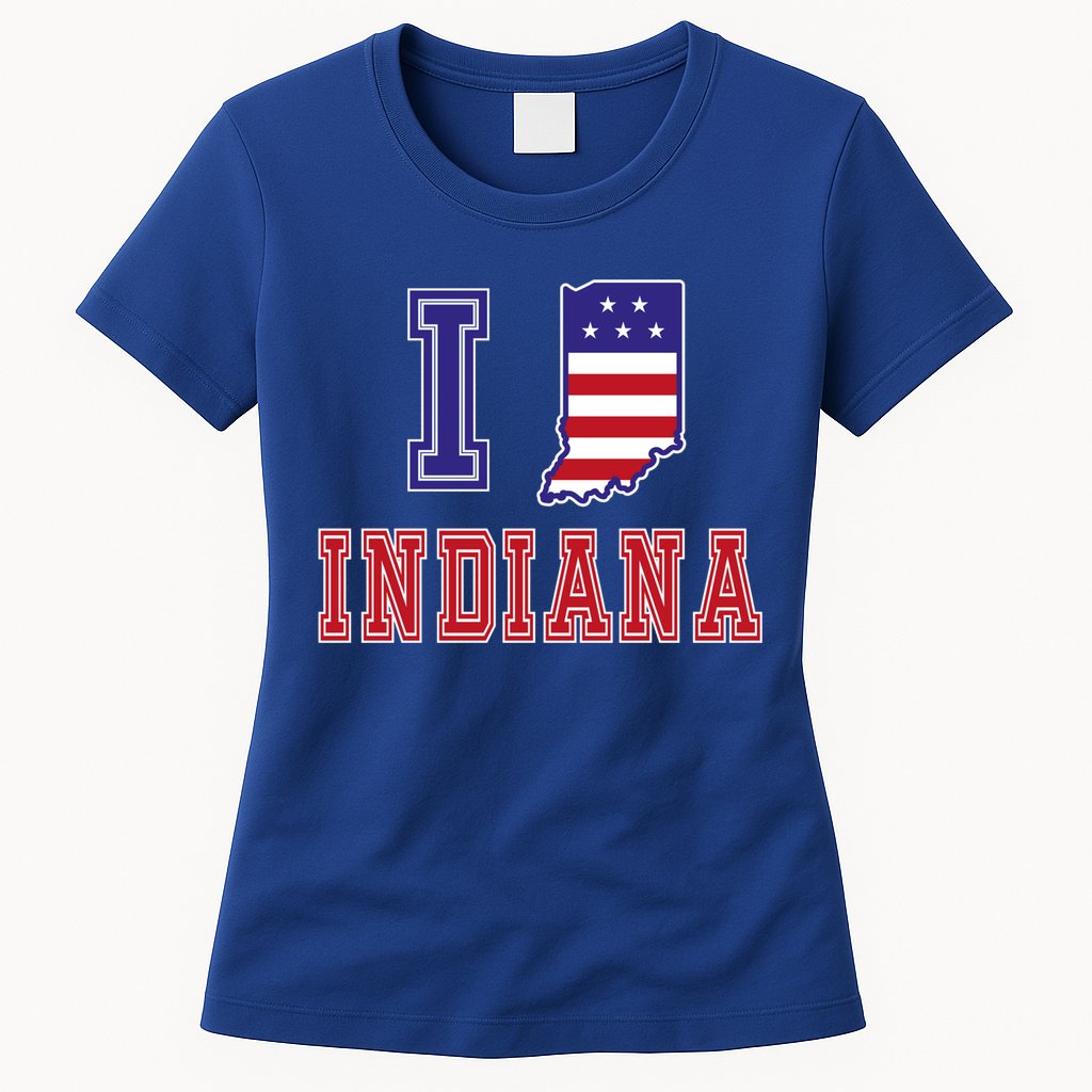 Indiana Usa Patriotic Usa Flag I Love Indiana Gift Womens T-Shirt