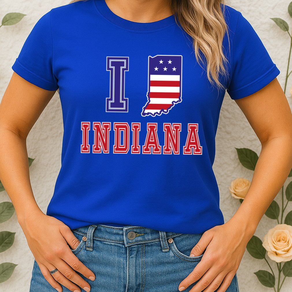 Indiana Usa Patriotic Usa Flag I Love Indiana Gift Womens T-Shirt