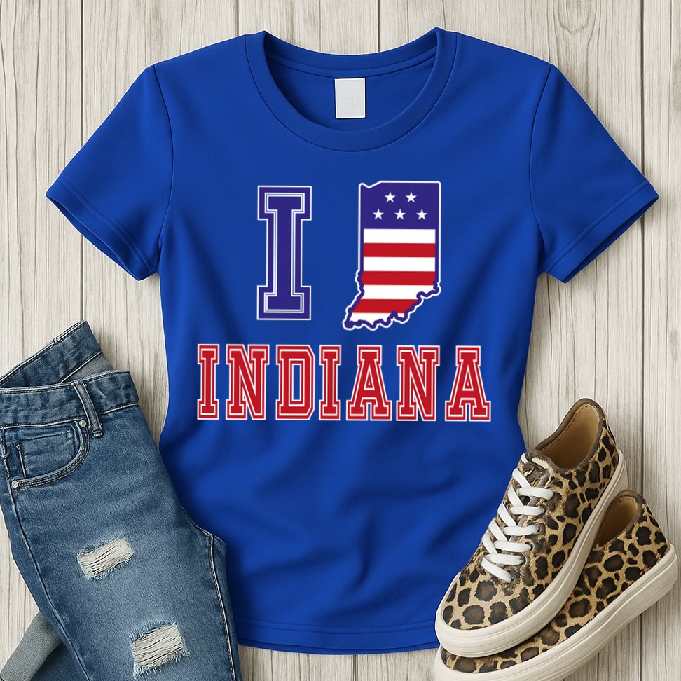 Indiana Usa Patriotic Usa Flag I Love Indiana Gift Womens T-Shirt