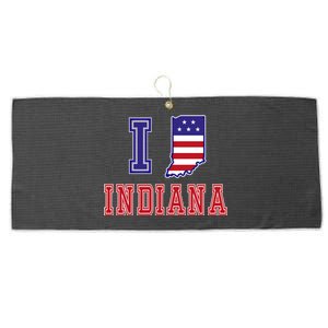 Indiana Usa Patriotic Usa Flag I Love Indiana Gift Large Microfiber Waffle Golf Towel