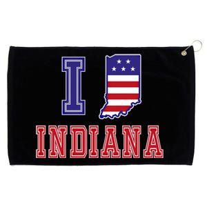 Indiana Usa Patriotic Usa Flag I Love Indiana Gift Grommeted Golf Towel