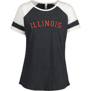 Illinois Usa Patriotic Birthday School University Gift Enza Ladies Jersey Colorblock Tee