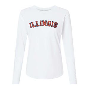 Illinois Usa Patriotic Birthday School University Gift Womens Cotton Relaxed Long Sleeve T-Shirt