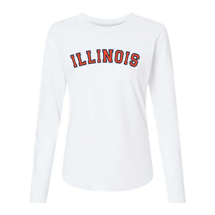 Illinois Usa Patriotic Birthday School University Gift Womens Cotton Relaxed Long Sleeve T-Shirt