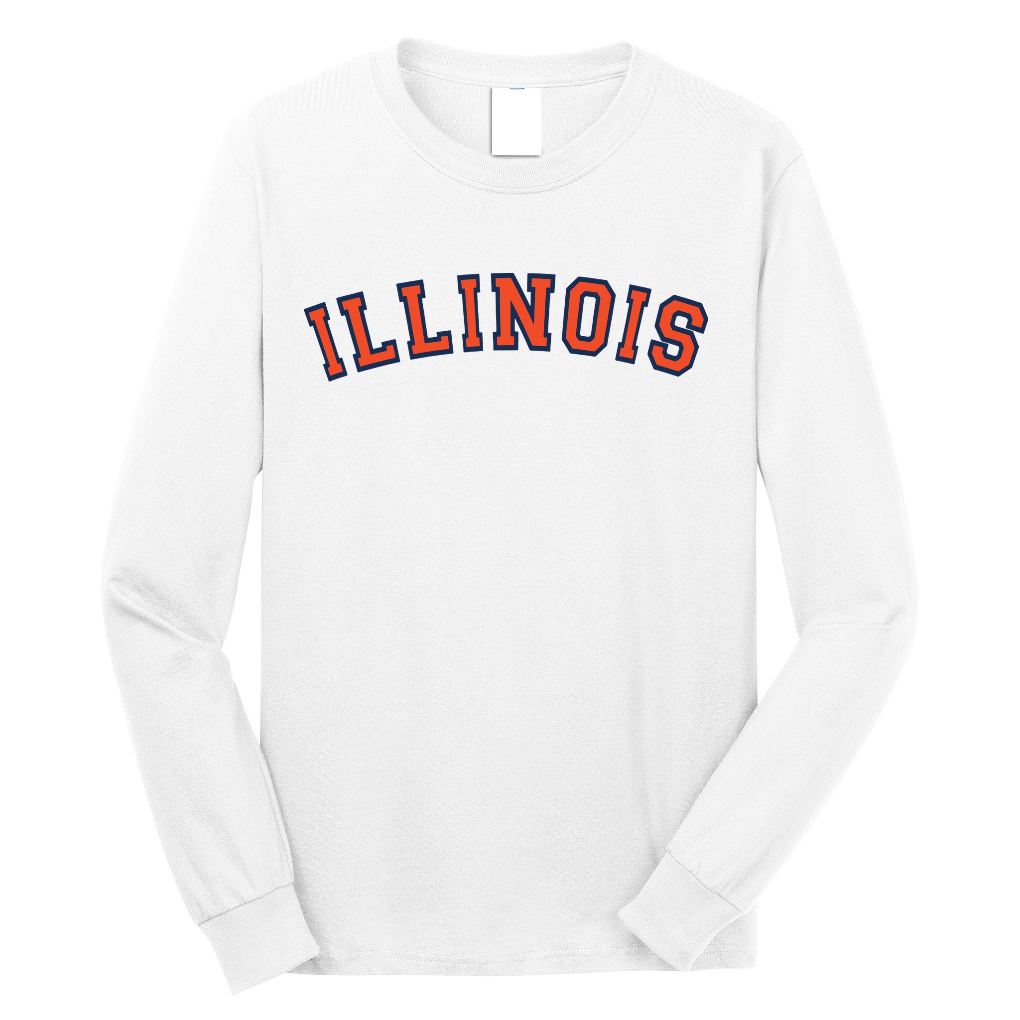 Illinois Usa Patriotic Birthday School University Gift Long Sleeve Shirt