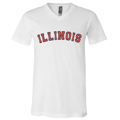 Illinois Usa Patriotic Birthday School University Gift V-Neck T-Shirt