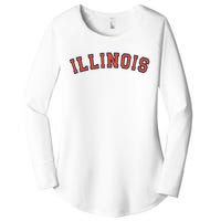 Illinois Usa Patriotic Birthday School University Gift Women's Perfect Tri Tunic Long Sleeve Shirt