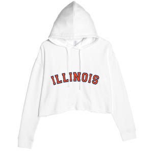 Illinois Usa Patriotic Birthday School University Gift Crop Fleece Hoodie