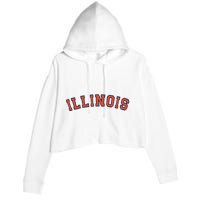 Illinois Usa Patriotic Birthday School University Gift Crop Fleece Hoodie