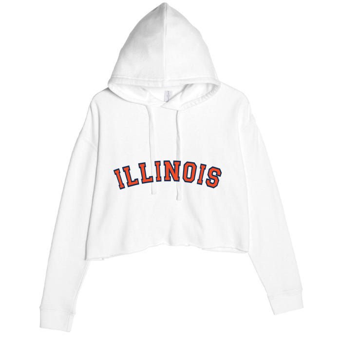 Illinois Usa Patriotic Birthday School University Gift Crop Fleece Hoodie