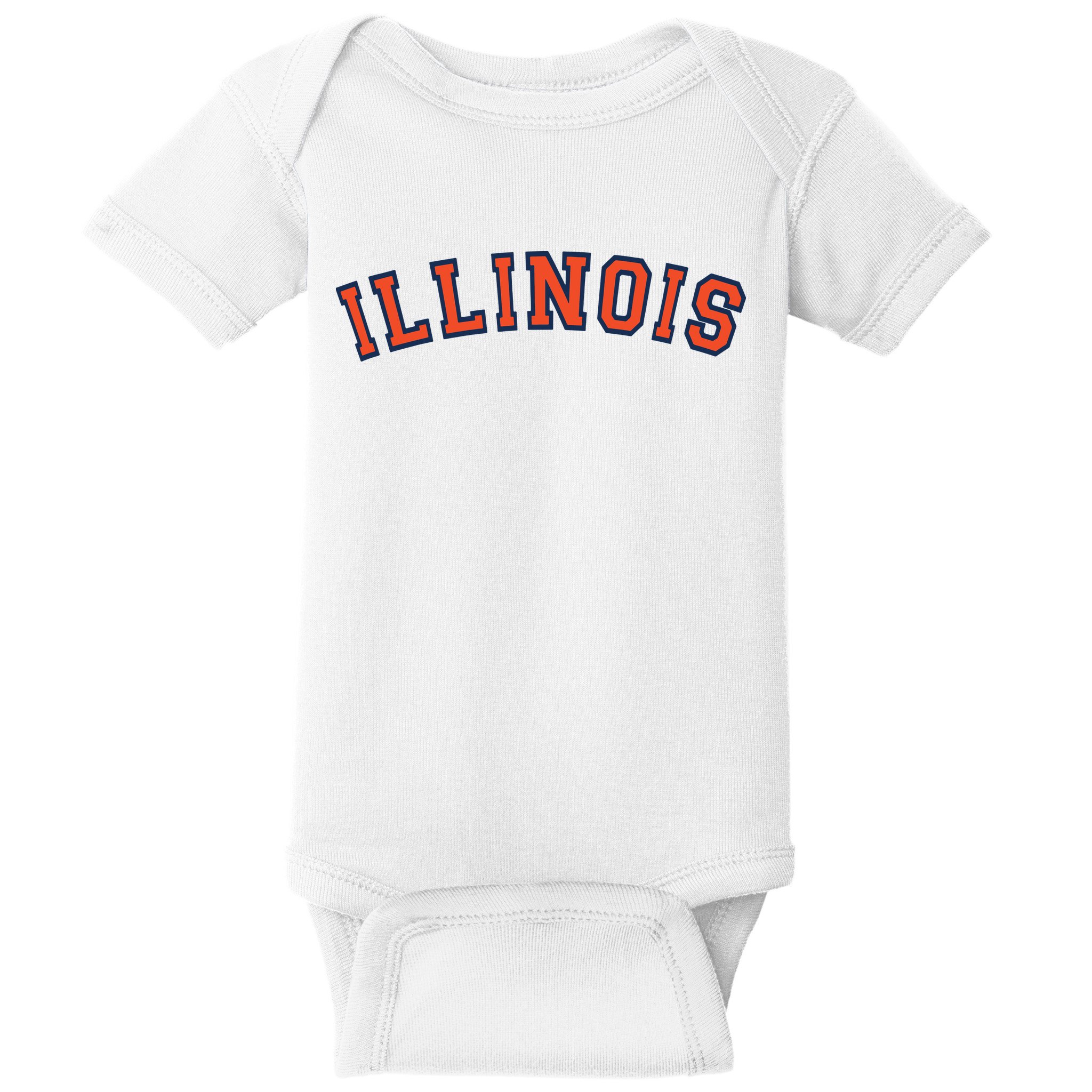 Illinois Usa Patriotic Birthday School University Gift Baby Bodysuit