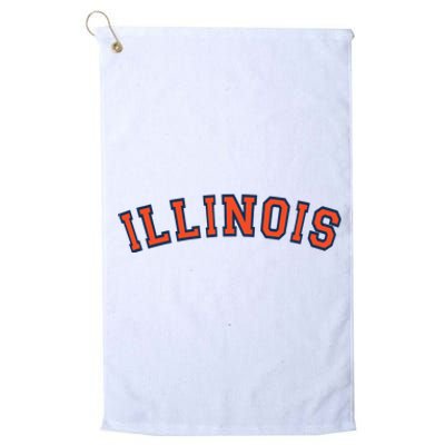 Illinois Usa Patriotic Birthday School University Gift Platinum Collection Golf Towel