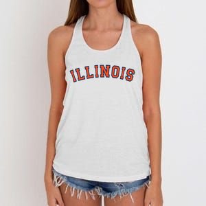 Illinois Usa Patriotic Birthday School University Gift Women's Knotted Racerback Tank