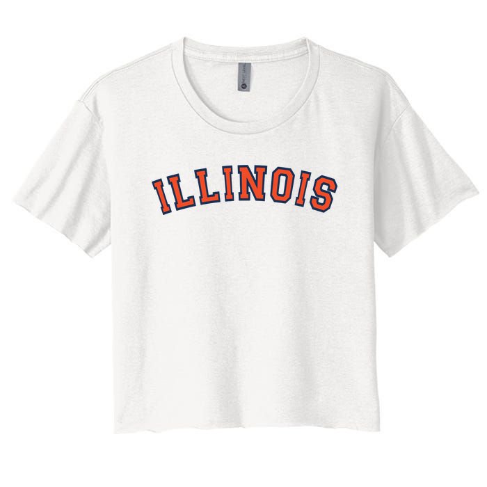 Illinois Usa Patriotic Birthday School University Gift Women's Crop Top Tee