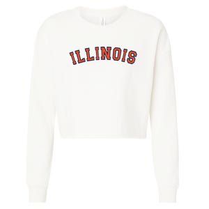 Illinois Usa Patriotic Birthday School University Gift Cropped Pullover Crew