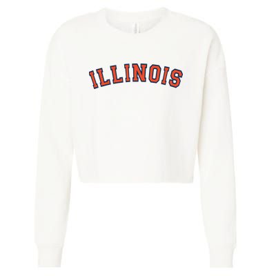 Illinois Usa Patriotic Birthday School University Gift Cropped Pullover Crew