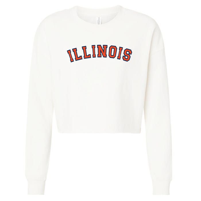 Illinois Usa Patriotic Birthday School University Gift Cropped Pullover Crew