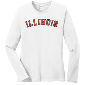 Illinois Usa Patriotic Birthday School University Gift Ladies Long Sleeve Shirt