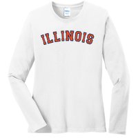 Illinois Usa Patriotic Birthday School University Gift Ladies Long Sleeve Shirt