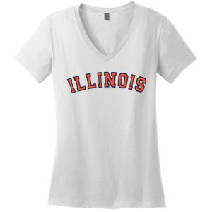 Illinois Usa Patriotic Birthday School University Gift Women's V-Neck T-Shirt