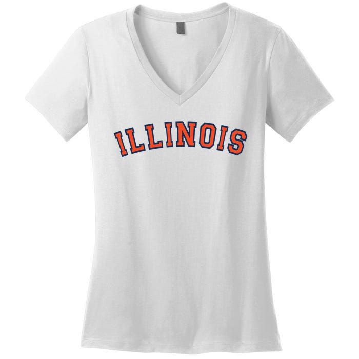 Illinois Usa Patriotic Birthday School University Gift Women's V-Neck T-Shirt