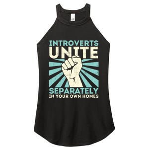 Introverts Unite Separately - Funny Introverted Antisocial Women's Perfect Tri Rocker Tank