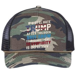 If U Still Hate Trump After Bidens Show Is Impressive Retro Rope Trucker Hat Cap