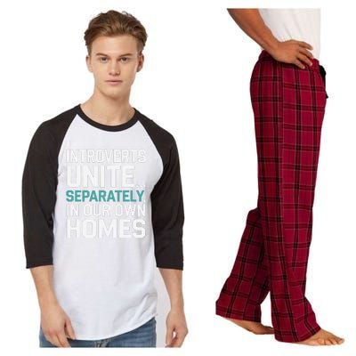 Introverts Unite Separately In Our Own Homes Raglan Sleeve Pajama Set